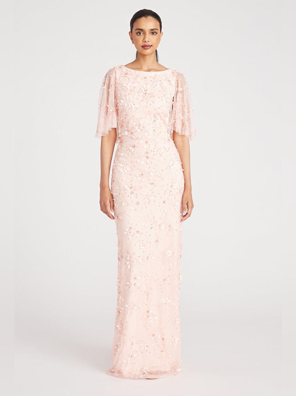 Theia Romina Beaded Petal Gown Size 8 Nwt